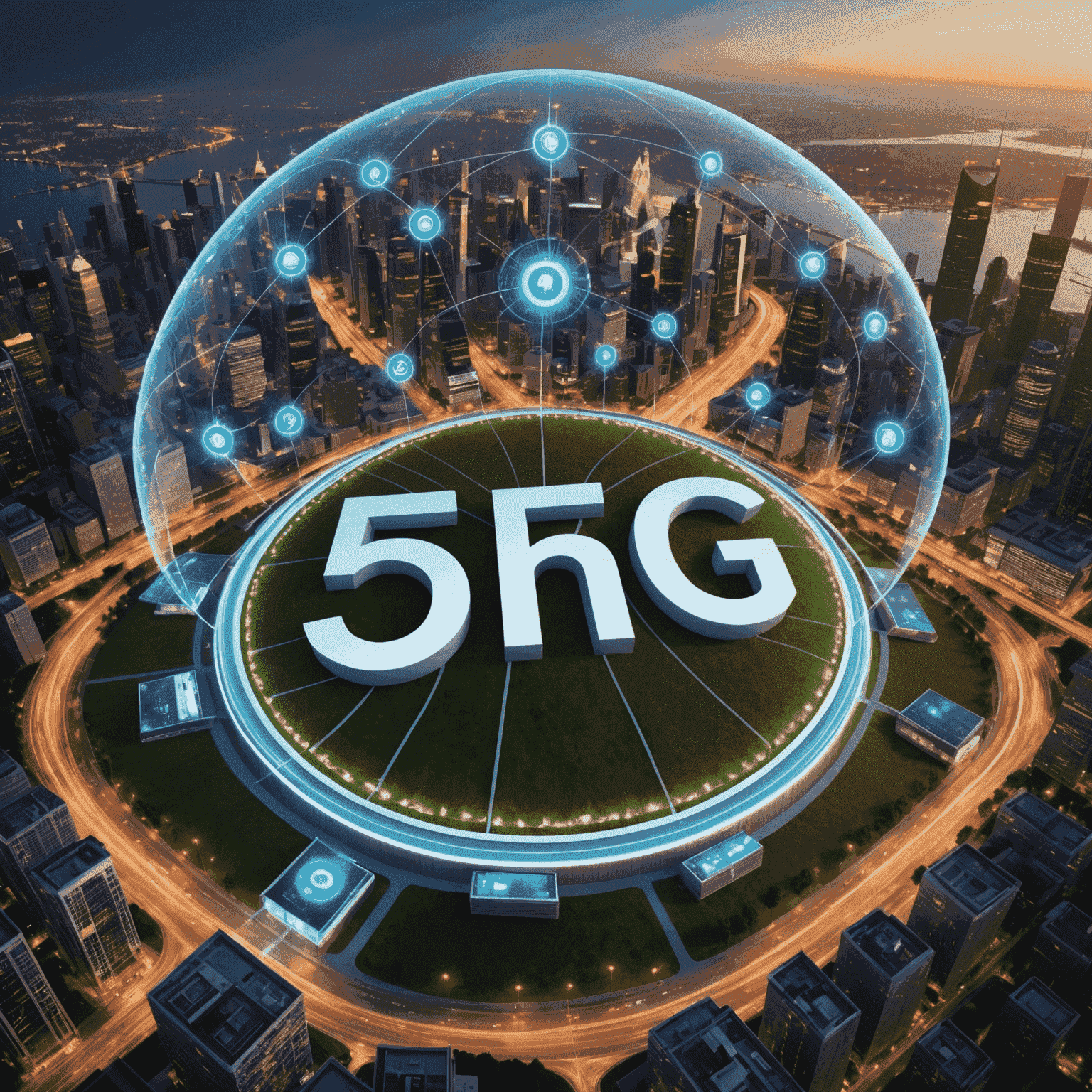 A visual representation of 5G networks, showcasing the increased speed and connectivity provided by the technology.